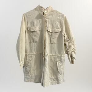 Rag & Bone Boa Utility Romper Jacket Ivory Drawstring Safari Pockets Sz XS